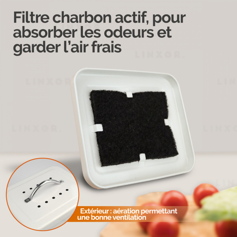 Composteur de cuisine - Rectangle - Beige