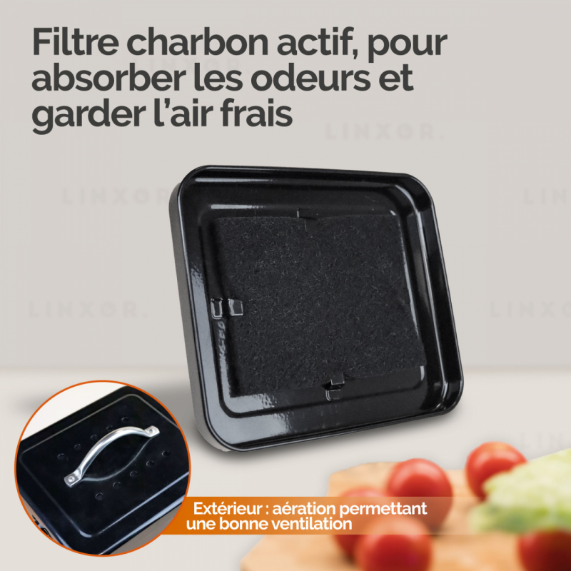 Composteur de cuisine - Rectangle - Noir