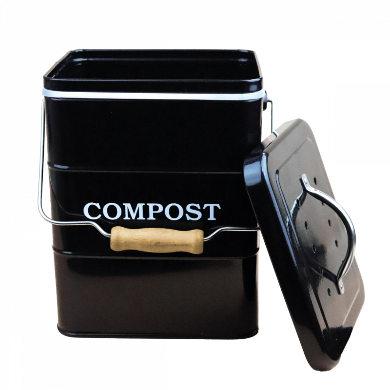 Composteur de cuisine - Rectangle - Noir