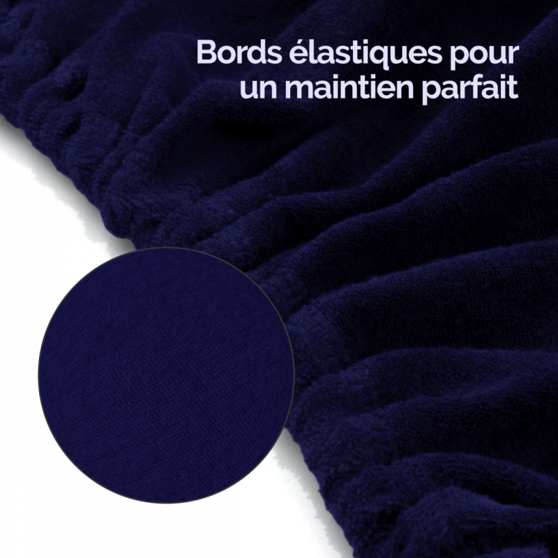 Kit complet de housses pour table de massage - Éponge - Bleu marine