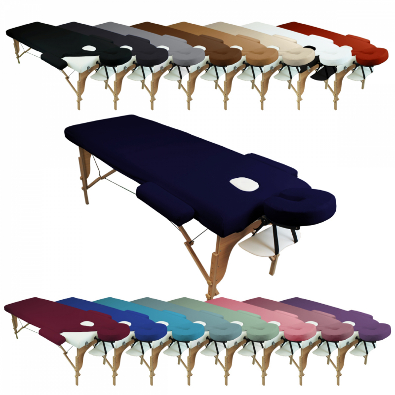 Kit complet de housses pour table de massage - Éponge - Bleu marine