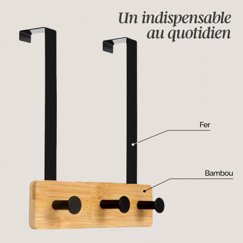 Porte-manteau suspendu - Bois - 3 crochets