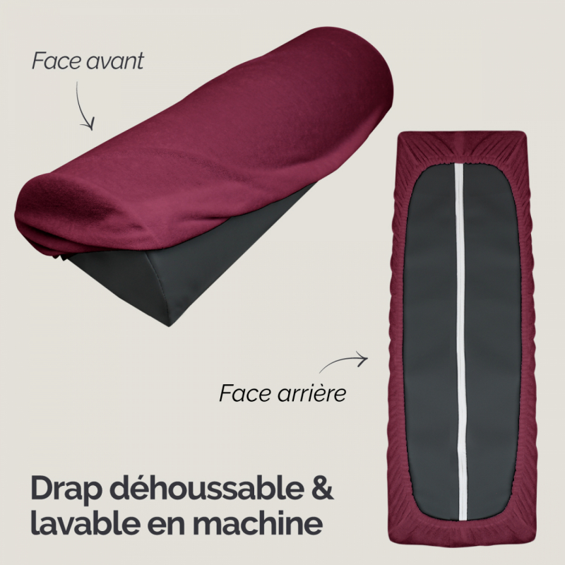 Drap-housse pour coussin demi rond - Éponge - Prune