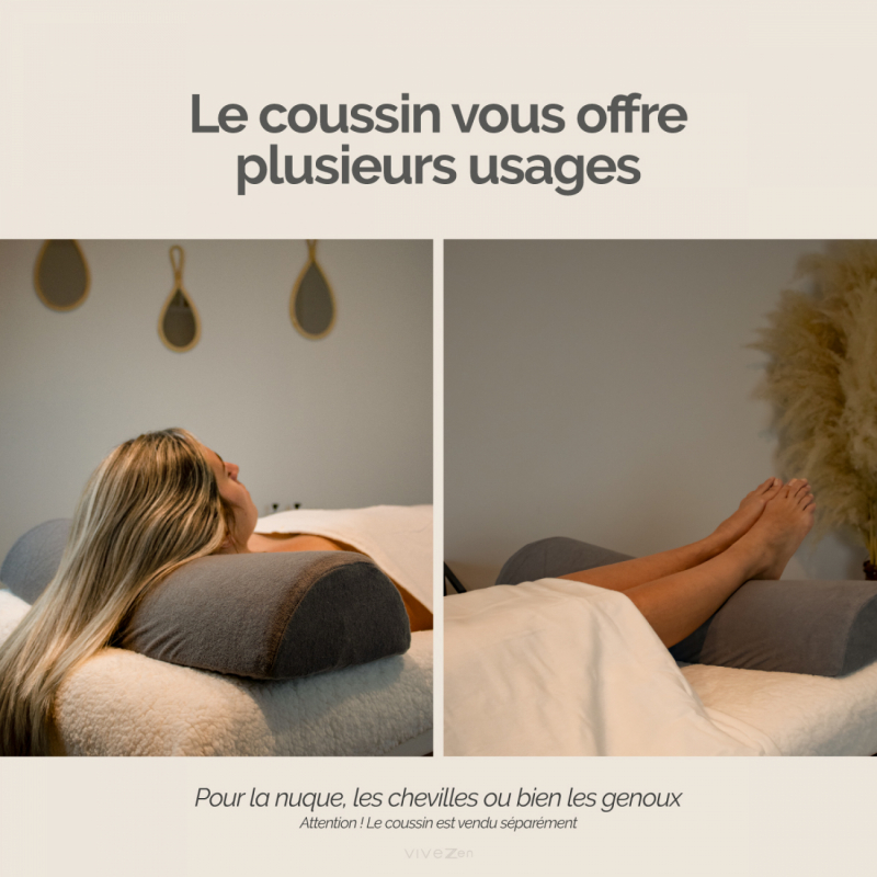 Drap-housse pour coussin demi rond - Éponge - Marron foncé