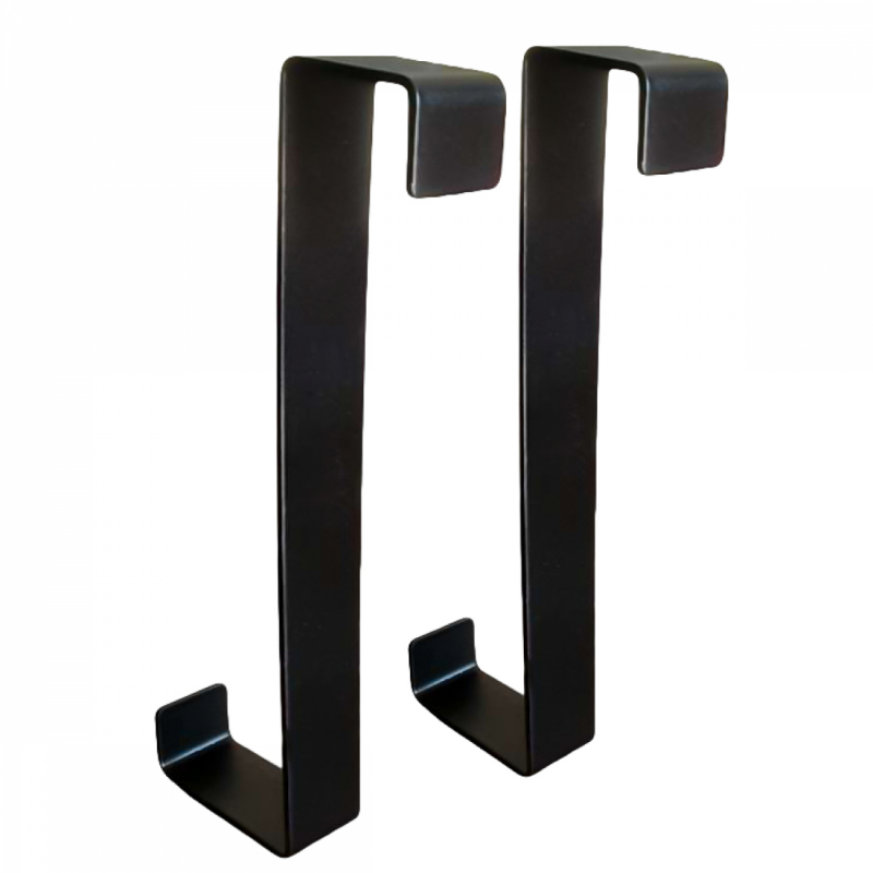 Lot de 2 crochets de porte - 15 cm - Noir