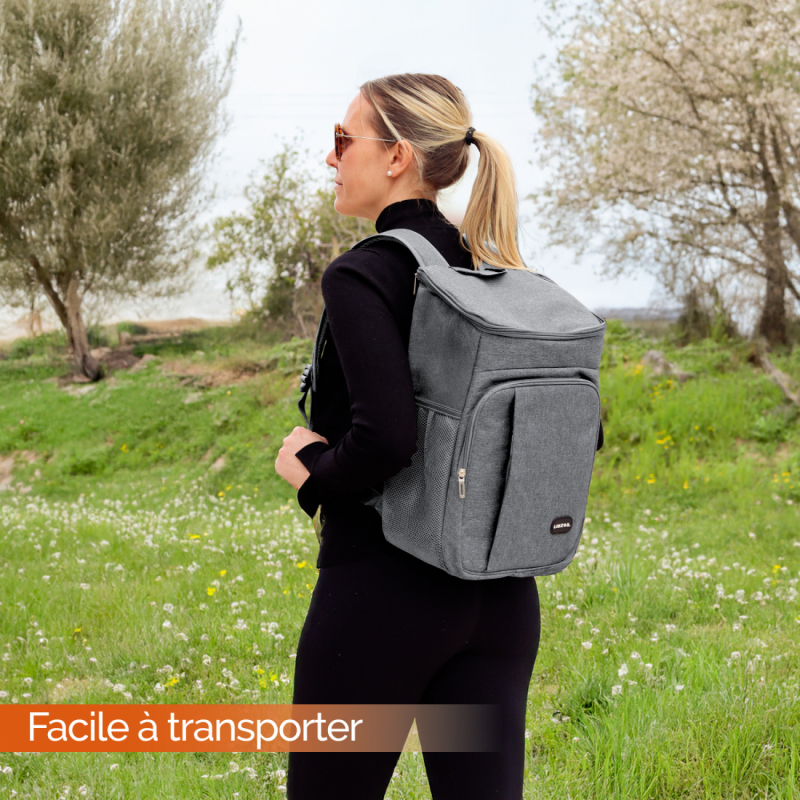 Sac à dos isotherme - 23 Litres - Gris