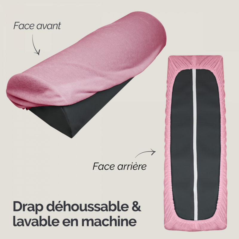 Drap-housse pour coussin demi rond - Éponge - Rose pastel