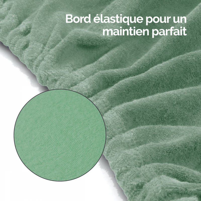 Drap-housse pour coussin demi rond - Éponge - Vert pastel