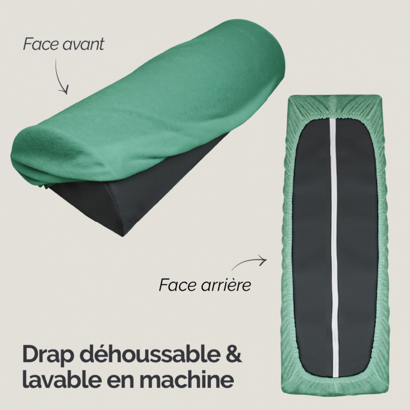Drap-housse pour coussin demi rond - Éponge - Vert pastel