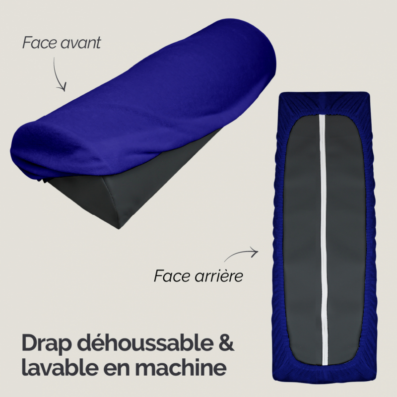 Drap-housse pour coussin demi rond - Éponge - Bleu azur