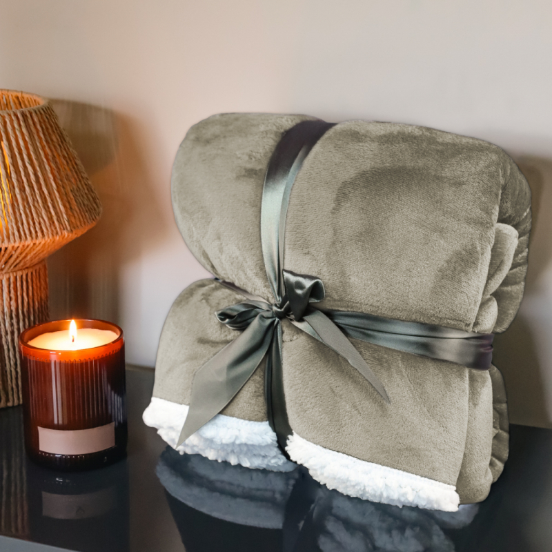 Sweat à capuche plaid - Sherpa et flanelle - Adulte - Beige