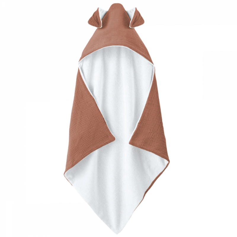 Cape de bain - 100 x 100 cm - Lapin - Vieux rose