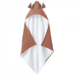 Cape de bain - 100 x 100 cm - Lapin - Vieux rose