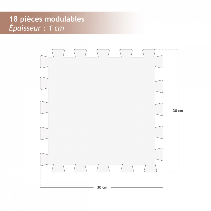 Tapis de sol puzzle - 18 pièces - Noir