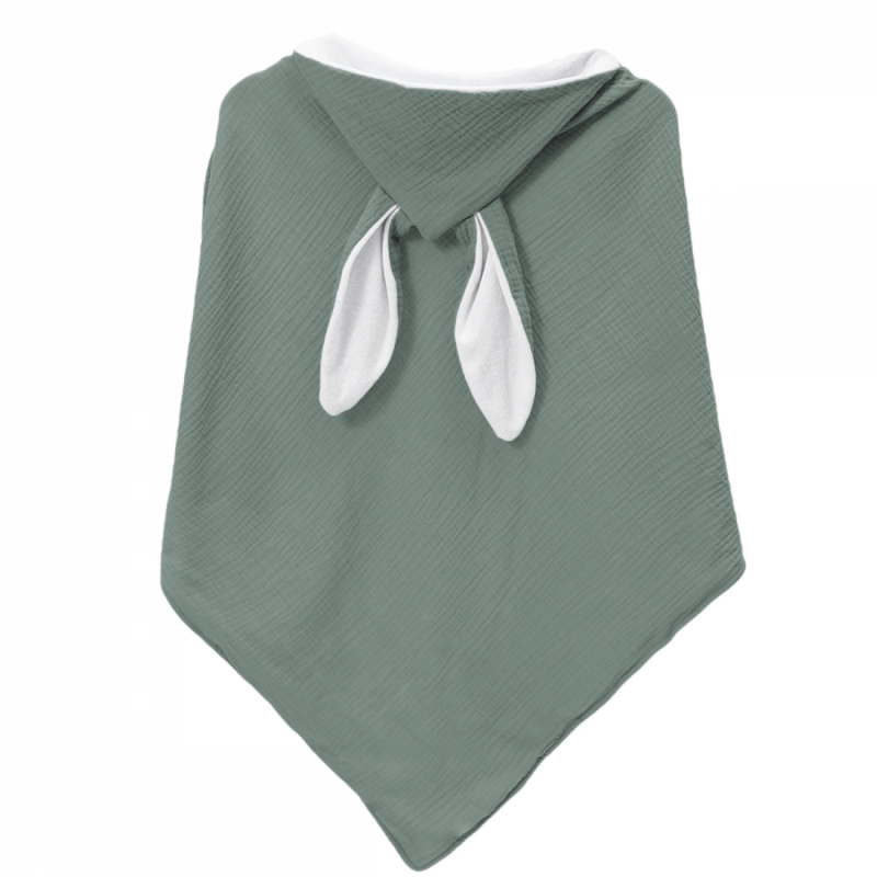 Cape de bain - 100 x 100 cm - Lapin - Vert bleu