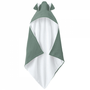 Cape de bain - 100 x 100 cm - Lapin - Vert bleu