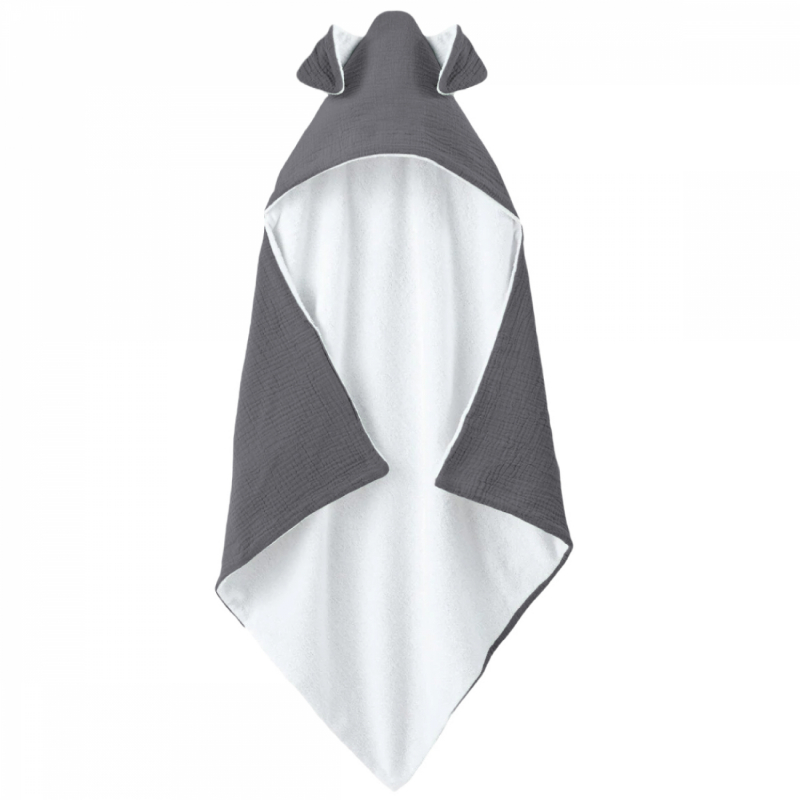 Cape de bain - 100 x 100 cm - Lapin - Gris