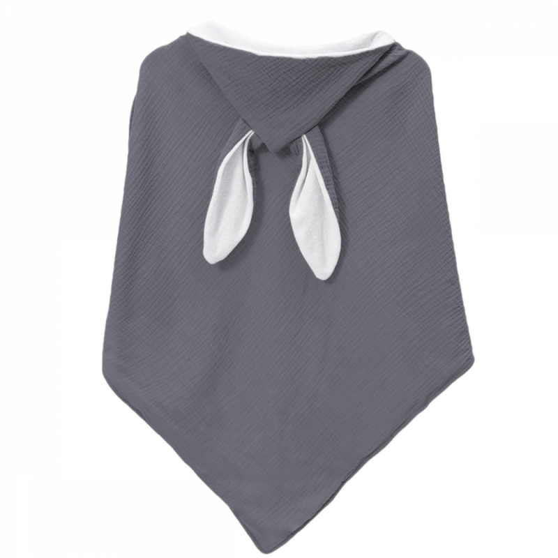 Cape de bain - 100 x 100 cm - Lapin - Gris