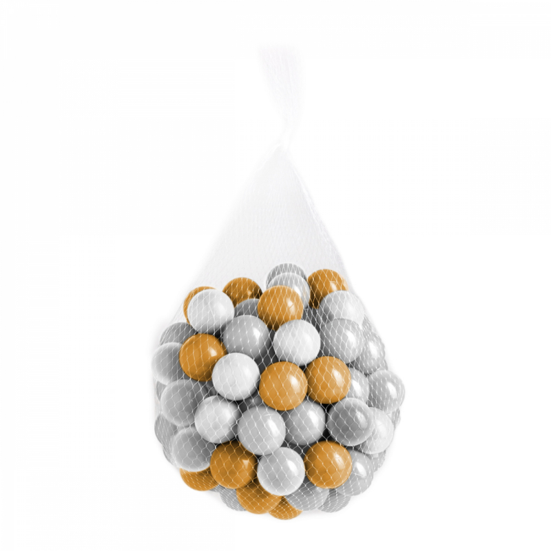 Lot de 2 sacs de 100 balles - Doré, gris, blanc et transparent