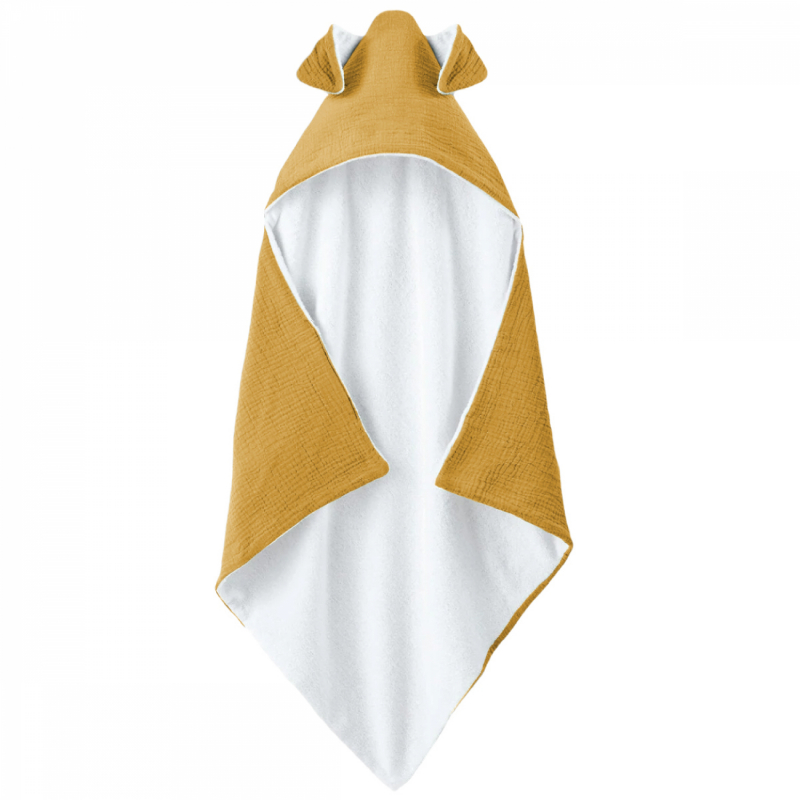 Cape de bain - 100 x 100 cm - Lapin - Moutarde