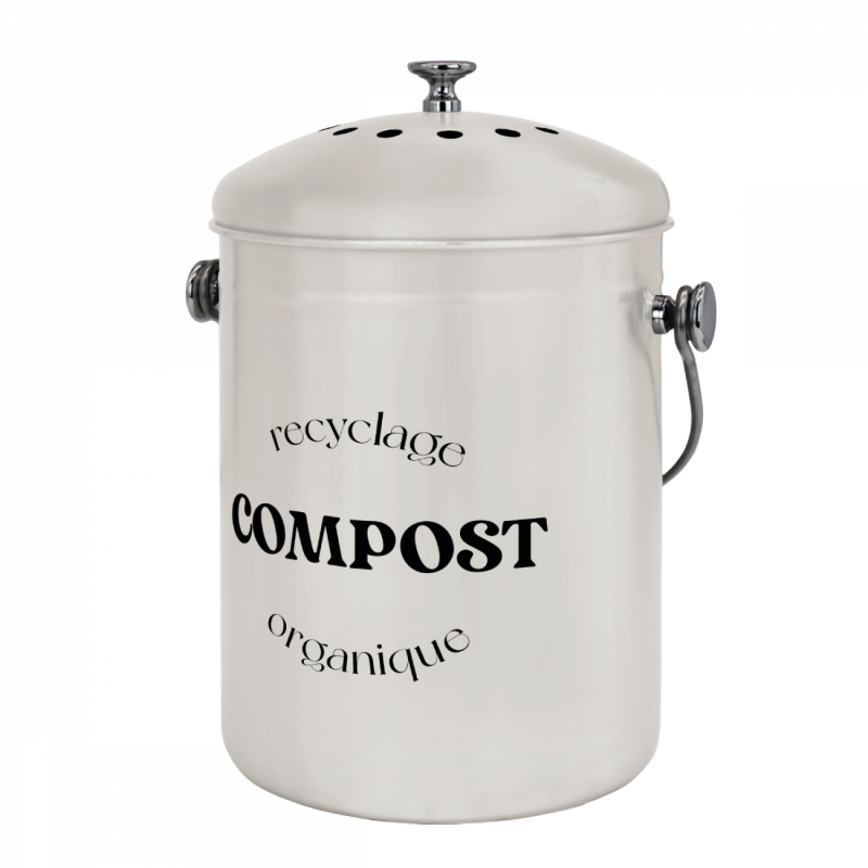 Composteur de cuisine - Rond - Beige
