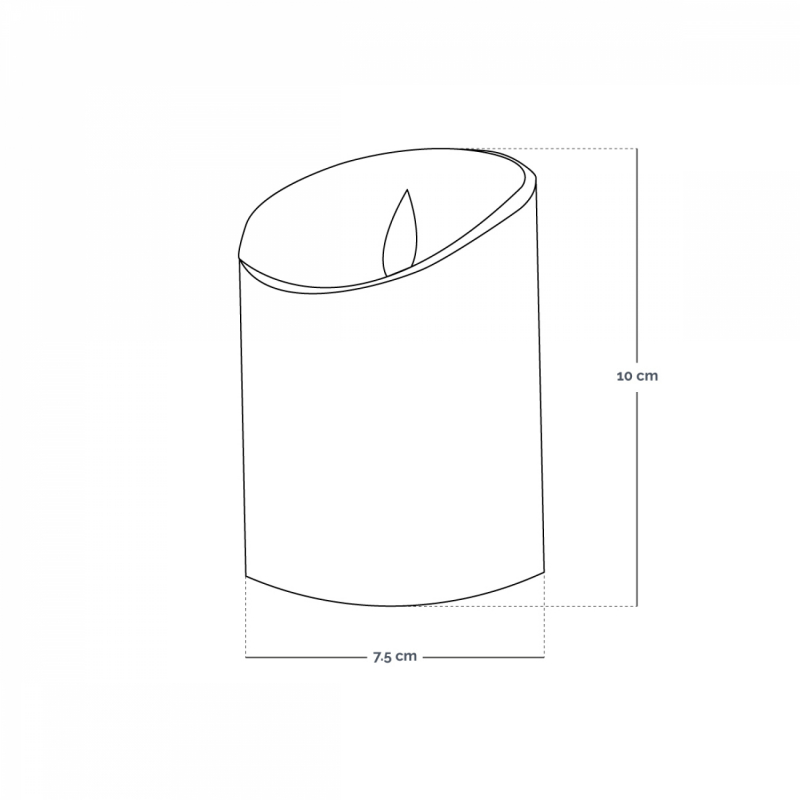 Lot de 2 bougies à LED - Cire - 10 cm