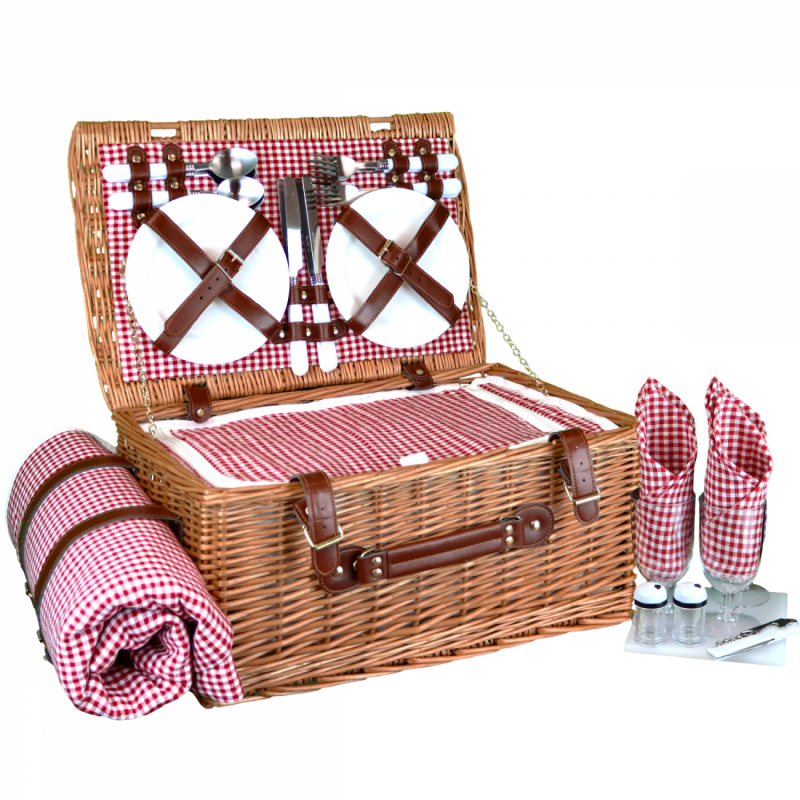 Panier de pique-nique - 4 personnes - Rouge
