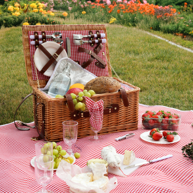 Panier de pique-nique - 4 personnes - Rouge