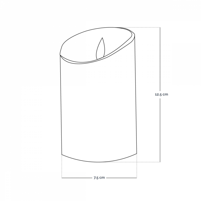 Lot de 2 bougies à LED - Cire - 12.5 cm