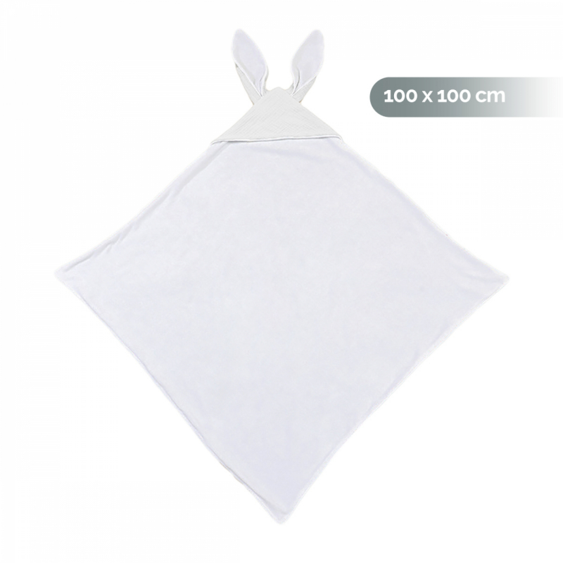 Cape de bain - 100 x 100 cm - Lapin - Blanc