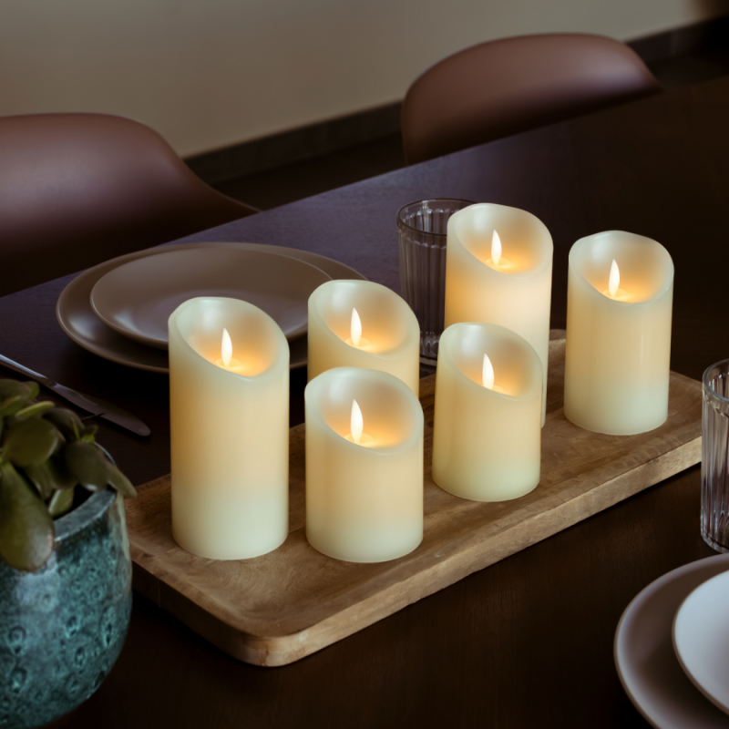 Lot de 2 bougies à LED - Cire - 15 cm