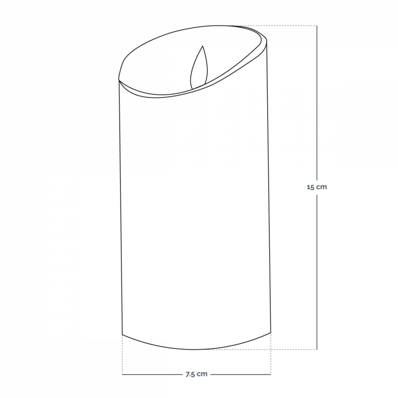 Lot de 2 bougies à LED - Cire - 15 cm