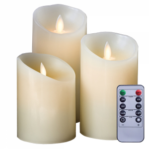 Lot de 3 bougies à LED - Cire