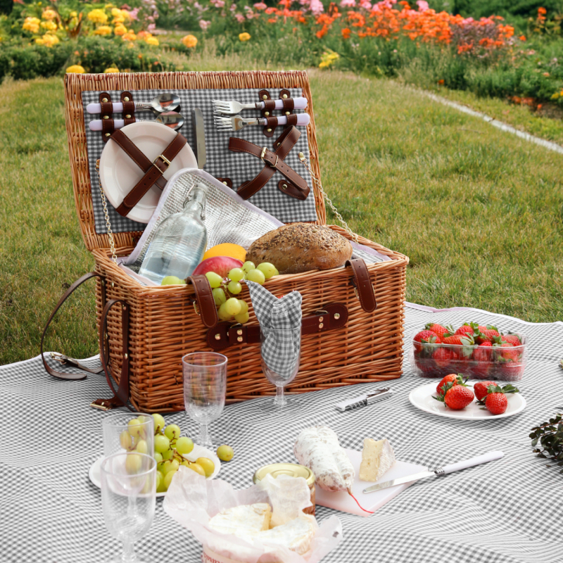 Panier de pique-nique - 4 personnes - Gris