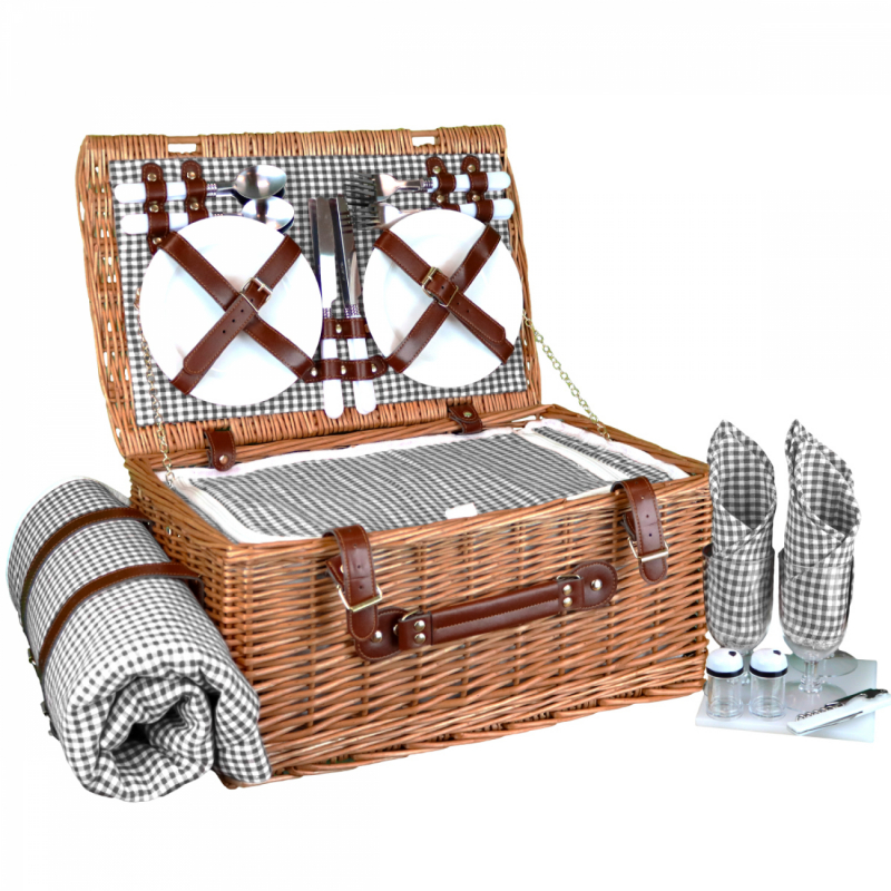 Panier de pique-nique - 4 personnes - Gris