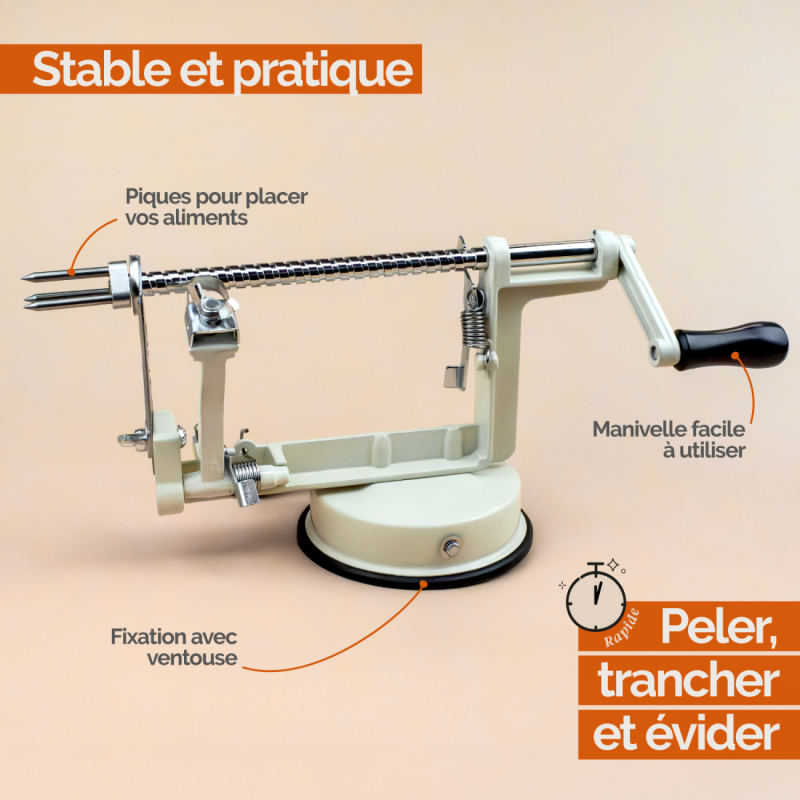 Épluche pomme - 3 en 1 - Beige