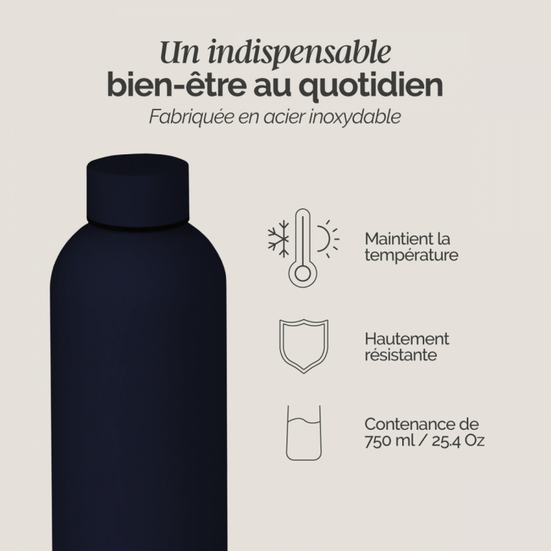 Gourde isotherme - 750 ml - Gris anthracite