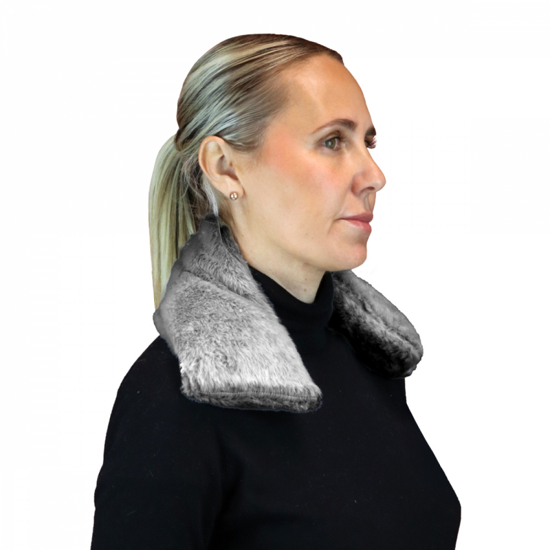 Tour de cou chauffant cosy - 50 x 12 cm - Gris