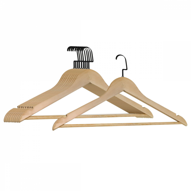 Lot de 40 cintres pour adulte premium + - Bois clair