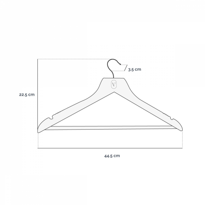 Lot de 20 cintres pour adulte premium - Bois foncé