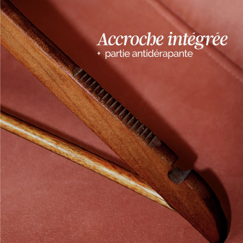 Lot de 20 cintres pour adulte premium - Bois foncé