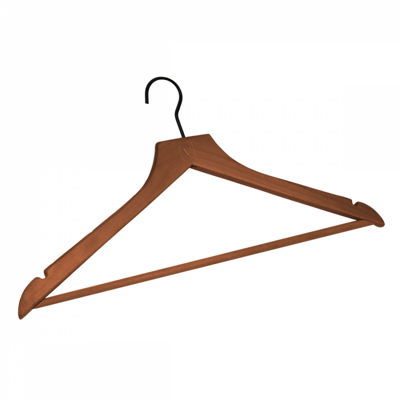 Lot de 20 cintres pour adulte premium - Bois foncé