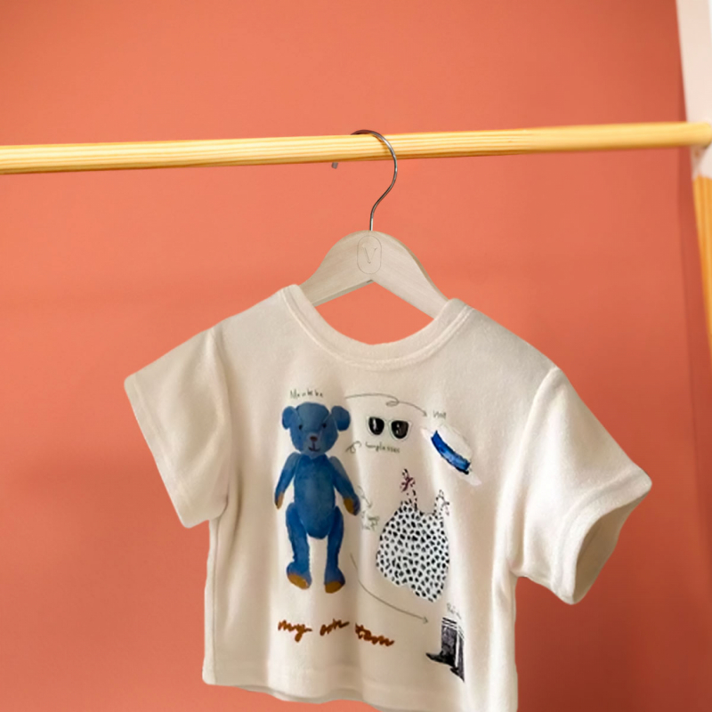 Lot de 40 cintres pour enfant - Bois clair