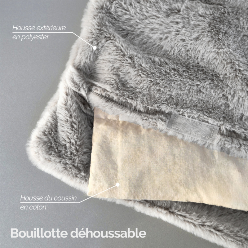 Coussin chauffant cosy - 45 x 30 cm - Gris