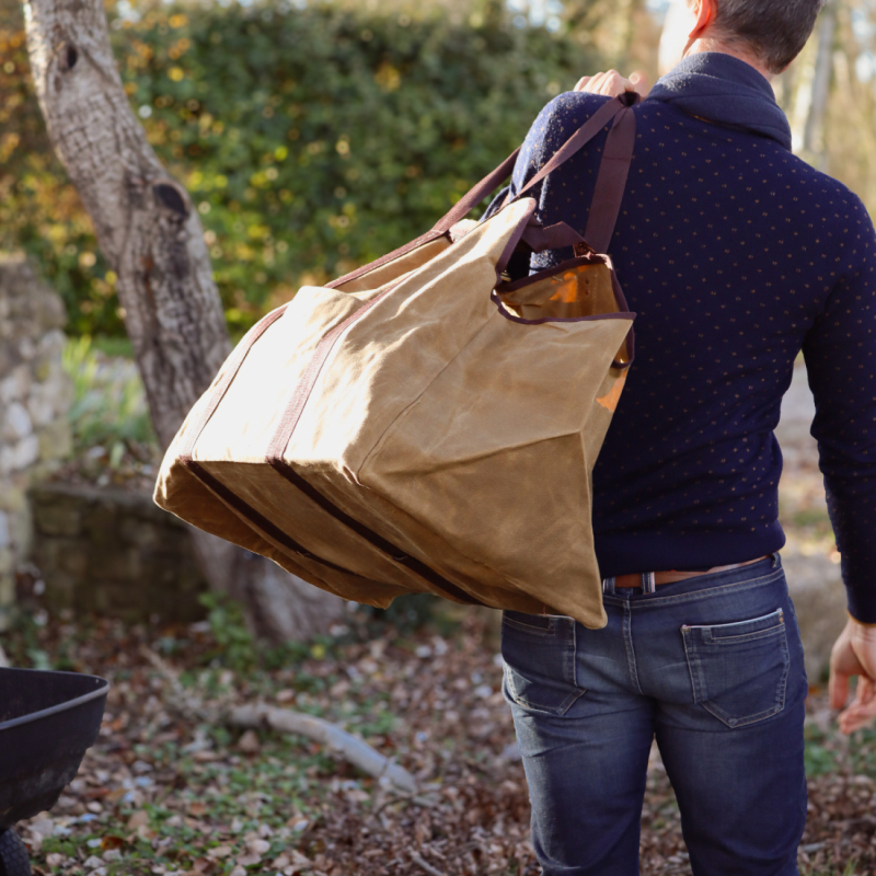 Sac de transport pour bûches - Marron