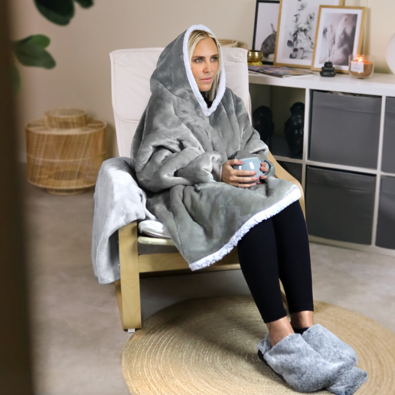 Chauffe-pieds bouillotte cosy - Gris