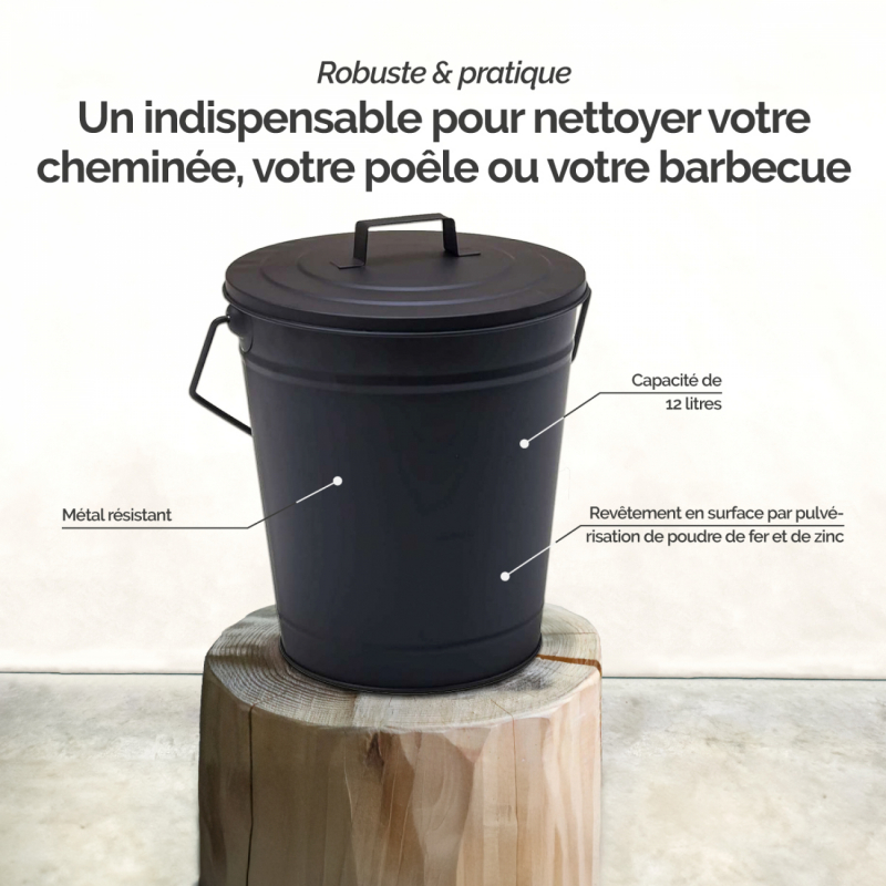 Seau à cendres - Noir
