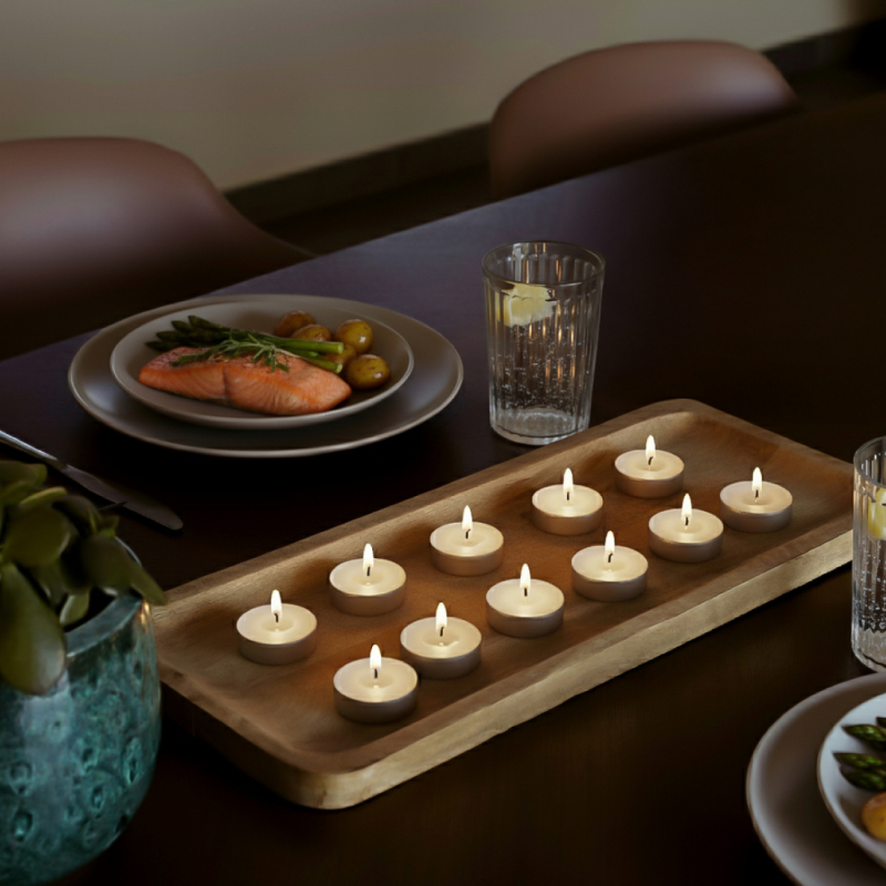 Lot de 50 bougies chauffe-plat - 4 h - Blanc