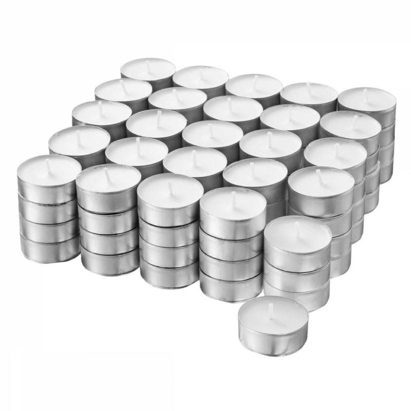 Lot de 50 bougies chauffe-plat - 4 h - Blanc