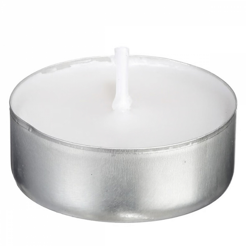 Lot de 100 bougies chauffe-plat - 4 h - Blanc